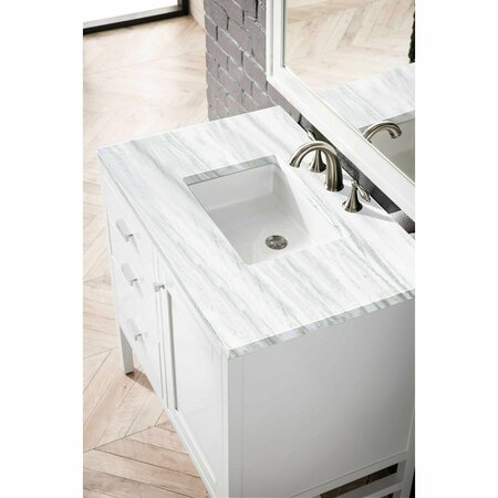 James Martin Vanities Addison 36in Single Vanity, Glossy White w/ 3 CM Arctic Fall Solid Surface Top E444-V36-GW-3AF